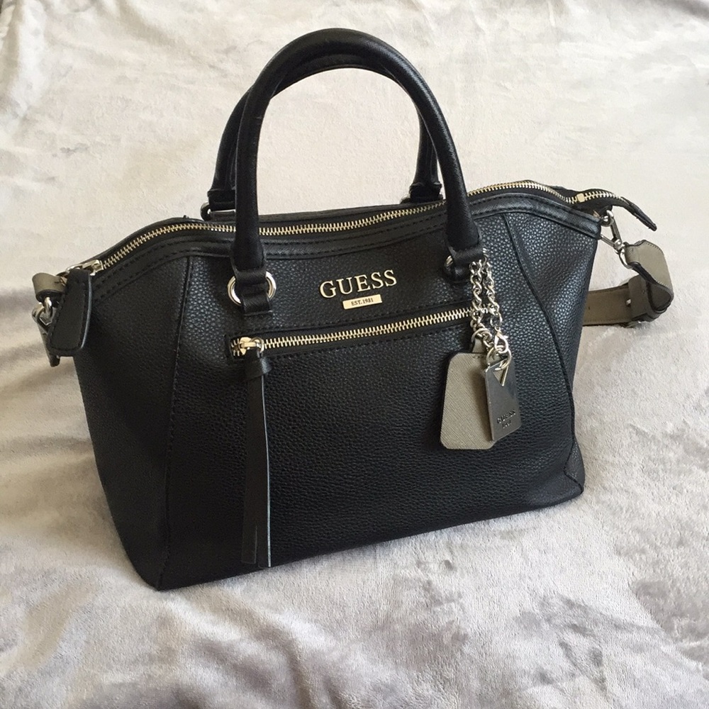 Black Guess satchel with strap